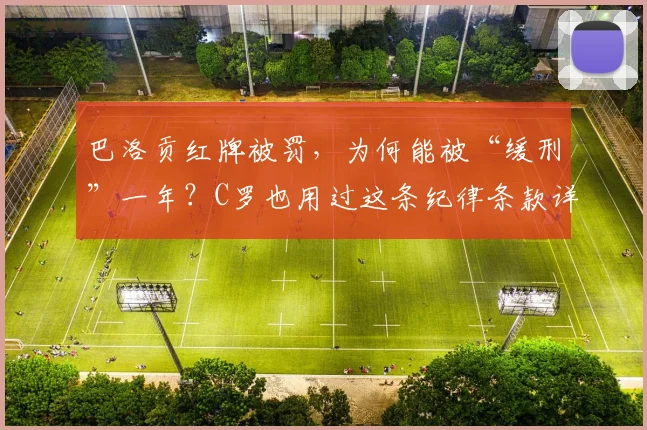 巴洛贡红牌被罚,为何能被“缓刑”一年?C罗也用过这条纪律条款详解